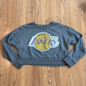 Los Angeles Lakers Gray Cropped Sweatshirt